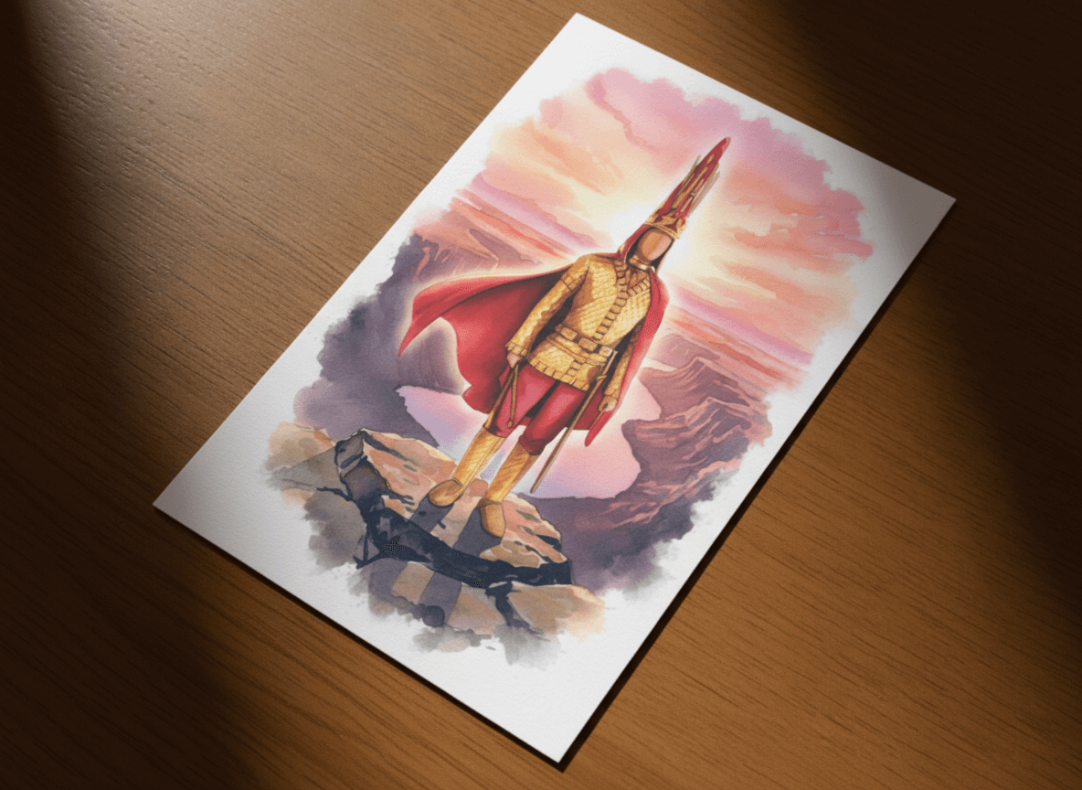 Почтовая открытка «Золотой человек». Docsly.