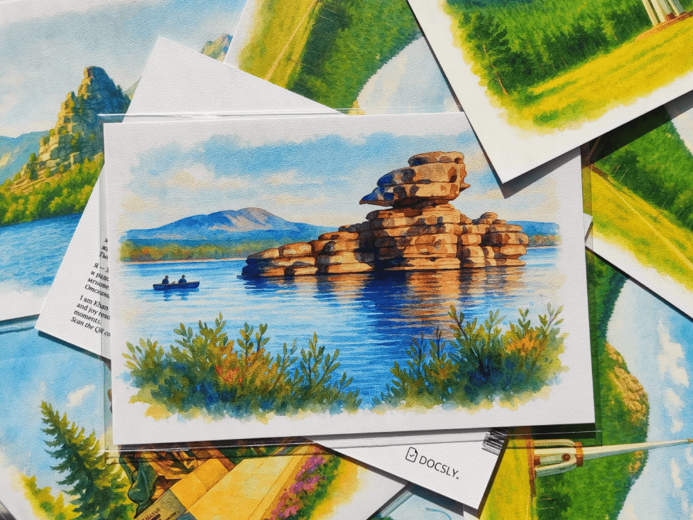 Открытка скала Жумбактас