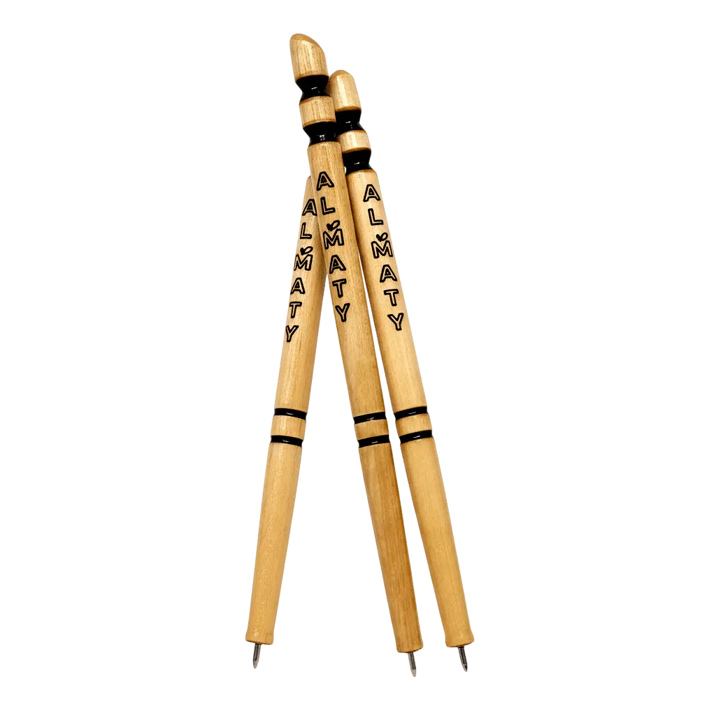 Ручка деревянная круглая «ALMATY» с декоративными кольцами