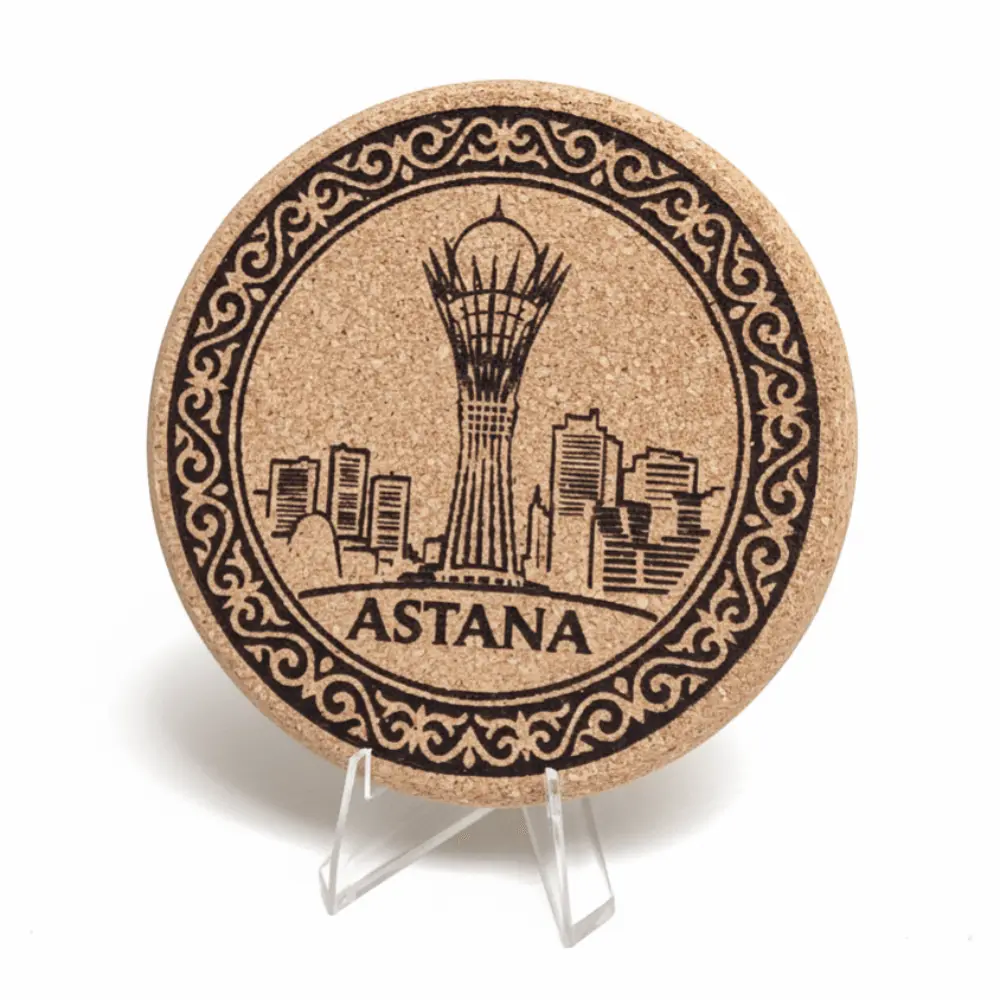 Coaster Docsly Astana: Baiterek DASGR01 / 100x10 mm Cork Round OPP Bag