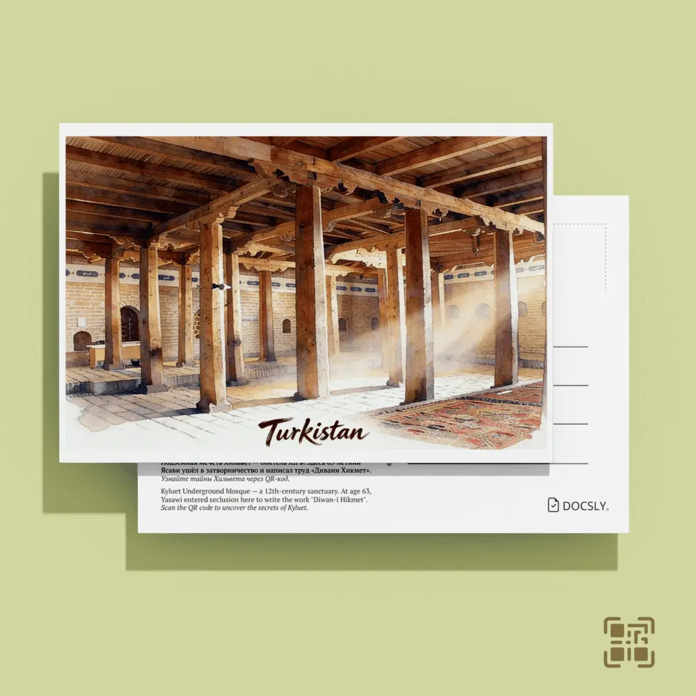 Postcard Docsly Hilvet Underground Mosque DPTR316 / 10x15 cm Sacred Heritage OPP Bag