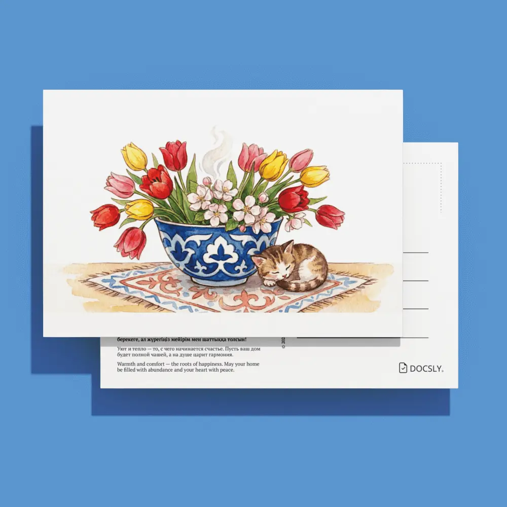 Postcard Docsly Comfort and Warmth DPKZ503 / 10x15 cm Holidays OPP Bag