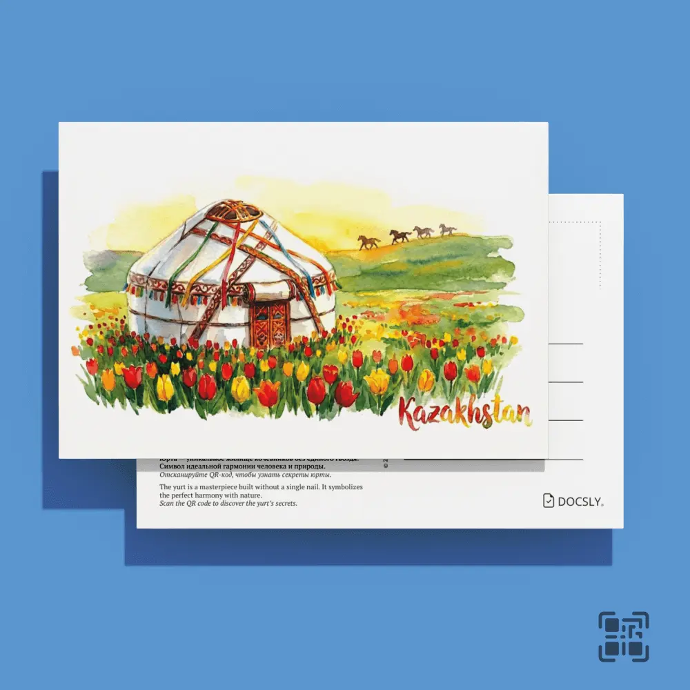 Открытка Docsly Юрта DPKZ304 / 10x15 см Дух кочевников OPP пакет