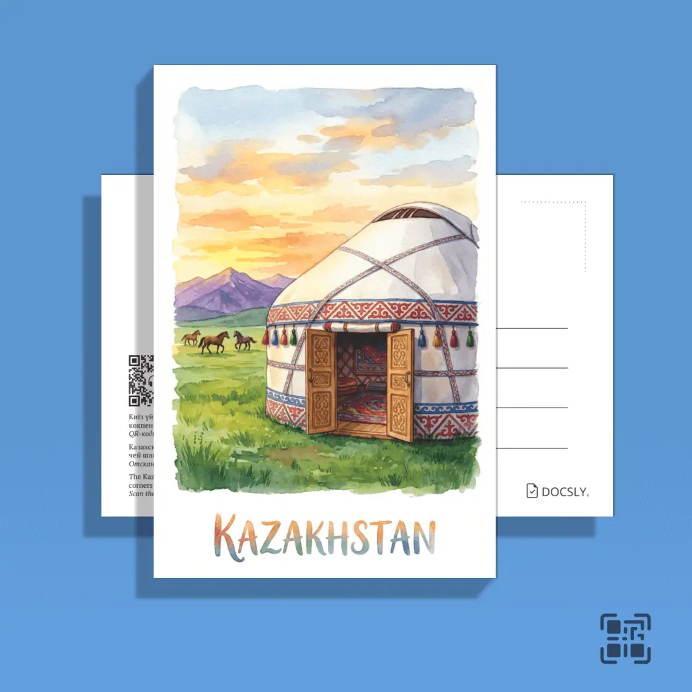 Открытка Docsly Юрта DPKZ305 / 10x15 см Дух кочевников OPP пакет