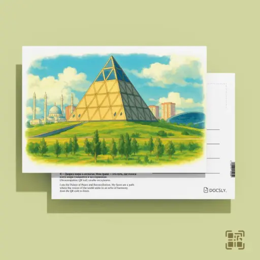 Docsly Postcard Palace of Peace and Reconciliation DASEA02 / 10x15 cm Echo of Astana OPP bag