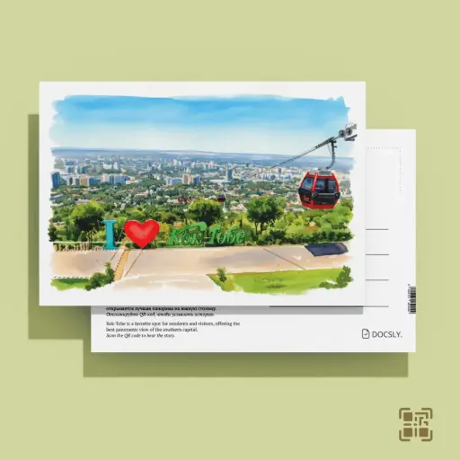 Открытка Docsly Кок-Тобе Панорама DALPA01 / 10x15 см Символы города и отдыха Алматы OPP пакет