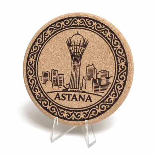 Coaster Docsly Astana: Baiterek DASGR01 / 100x10 mm Cork Round OPP Bag