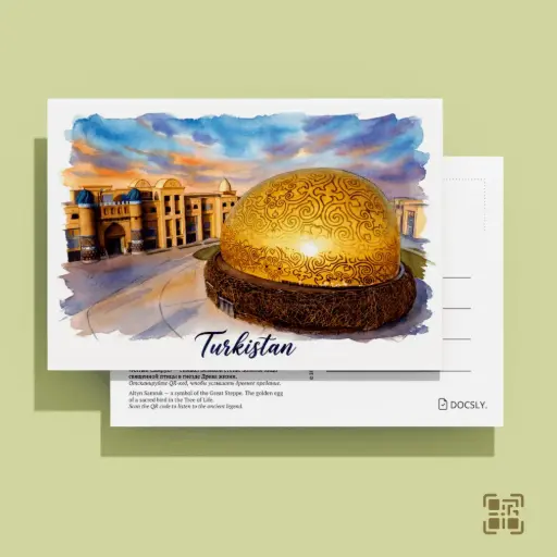 Postcard Docsly Golden Samruk Theater DPTR321 / 10x15 cm Road Renaissance OPP Bag