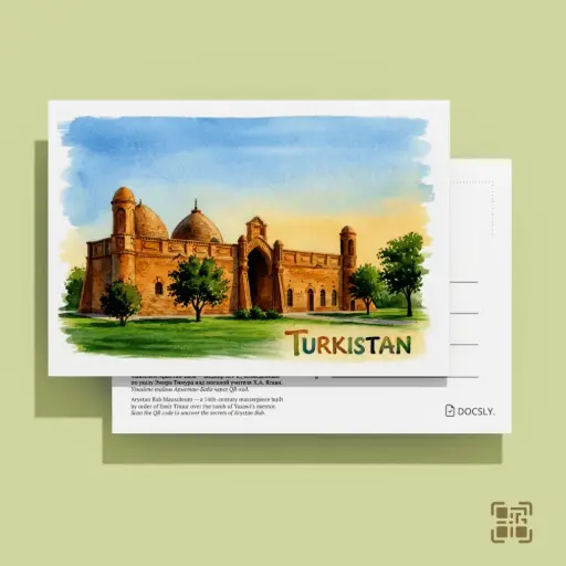 Postcard Docsly Arystan Bab Mausoleum DPTR311 / 10x15 cm Sacred Heritage OPP Bag