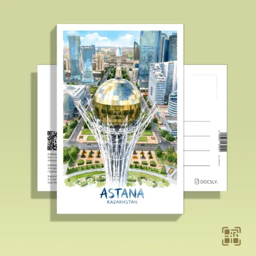 Postcard Docsly Baiterek (top view) DPAS252 / 10x15 cm Soul OPP Bag