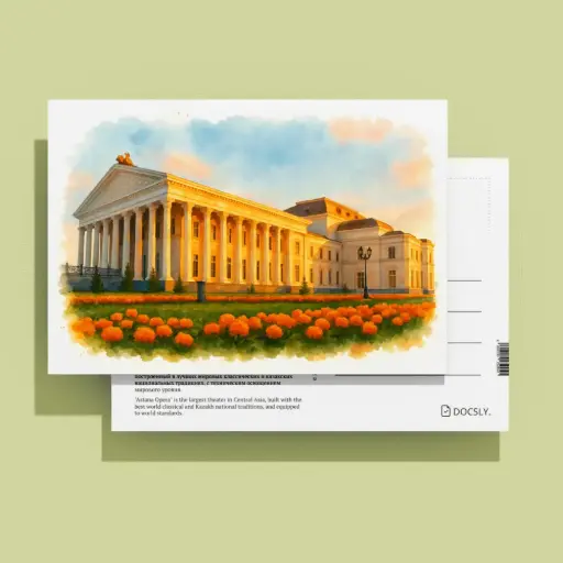 Docsly Postcard Astana Opera DASGS09 / 10x15 cm Golden Symbols of Astana OPP bag
